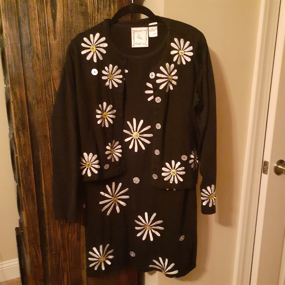 Michael Simon dress with cardigan